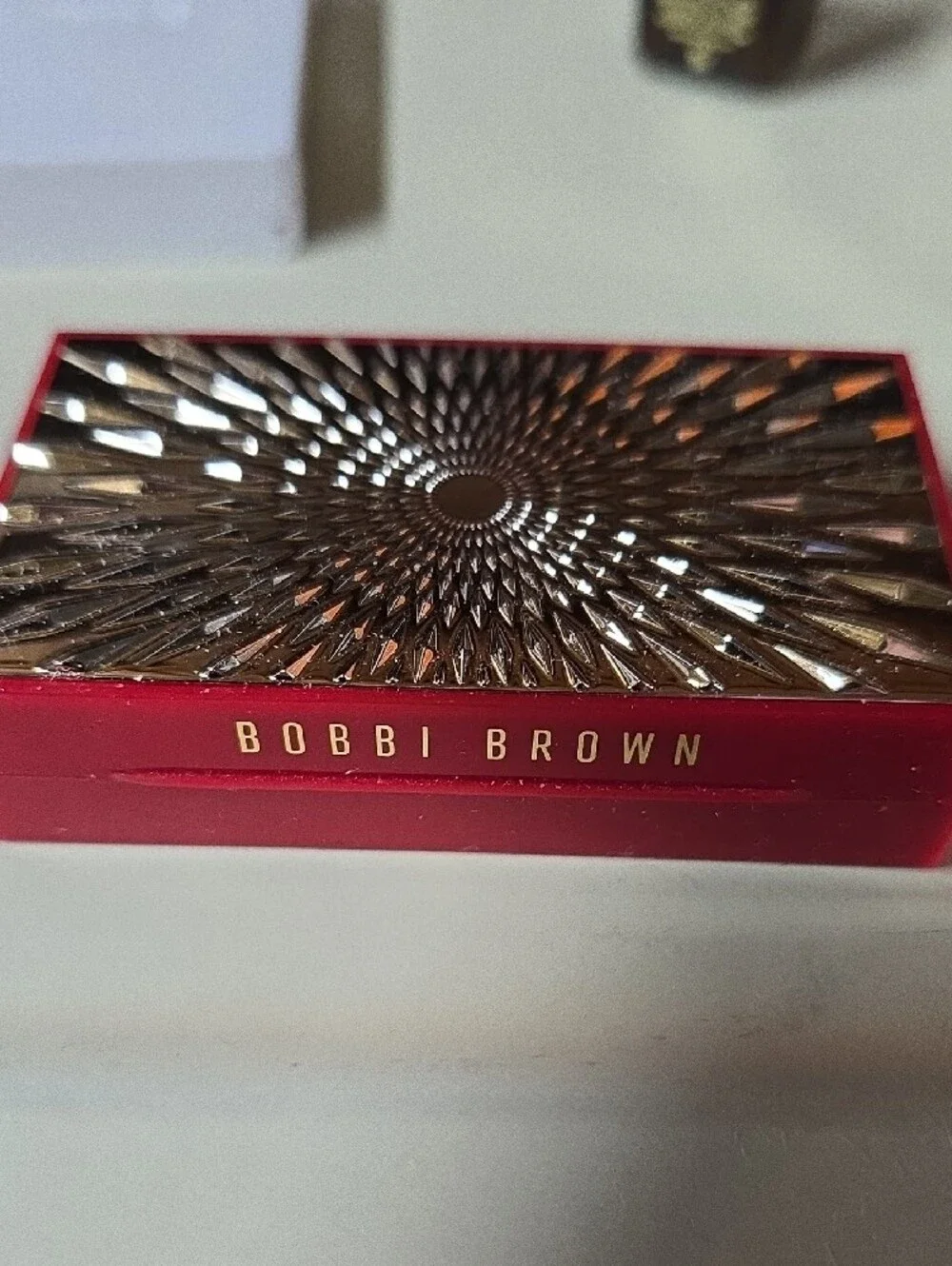 Bobbi Brown Red Compact with Radiant Gold Embossed Lid